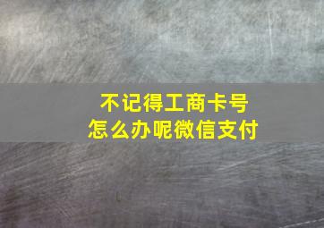 不记得工商卡号怎么办呢微信支付