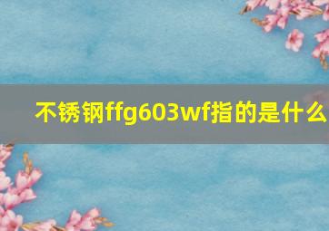 不锈钢ffg603wf指的是什么