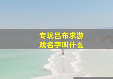 专玩吕布求游戏名字叫什么