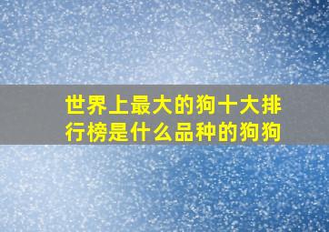 世界上最大的狗十大排行榜是什么品种的狗狗