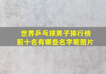 世界乒乓球男子排行榜前十名有哪些名字呢图片