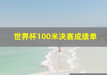 世界杯100米决赛成绩单