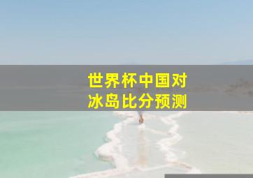 世界杯中国对冰岛比分预测