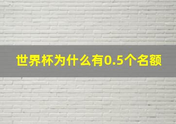 世界杯为什么有0.5个名额