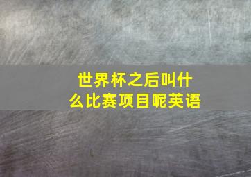 世界杯之后叫什么比赛项目呢英语