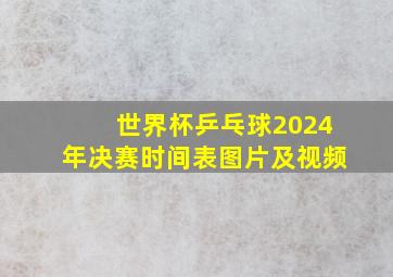 世界杯乒乓球2024年决赛时间表图片及视频