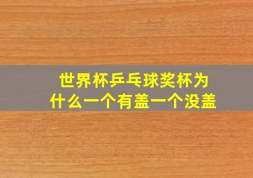 世界杯乒乓球奖杯为什么一个有盖一个没盖