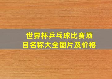 世界杯乒乓球比赛项目名称大全图片及价格