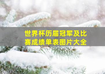 世界杯历届冠军及比赛成绩单表图片大全