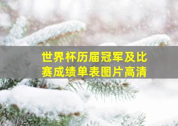 世界杯历届冠军及比赛成绩单表图片高清