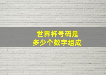 世界杯号码是多少个数字组成