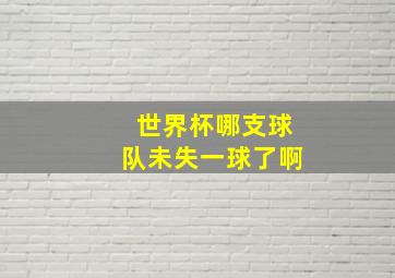 世界杯哪支球队未失一球了啊