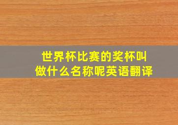 世界杯比赛的奖杯叫做什么名称呢英语翻译