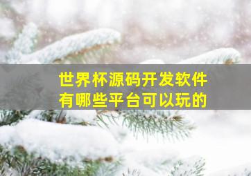 世界杯源码开发软件有哪些平台可以玩的