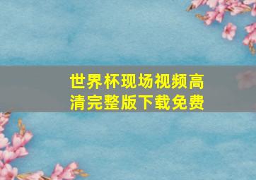 世界杯现场视频高清完整版下载免费