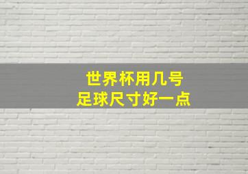 世界杯用几号足球尺寸好一点