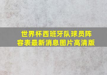 世界杯西班牙队球员阵容表最新消息图片高清版