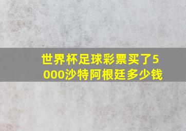 世界杯足球彩票买了5000沙特阿根廷多少钱