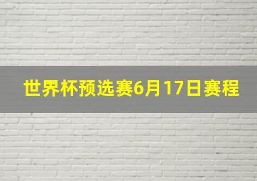 世界杯预选赛6月17日赛程