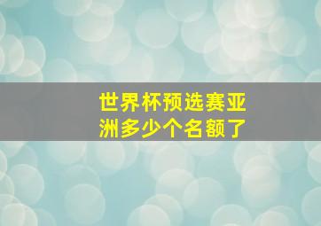 世界杯预选赛亚洲多少个名额了