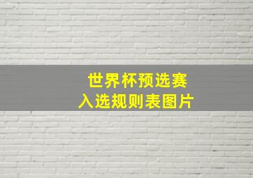 世界杯预选赛入选规则表图片