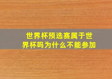 世界杯预选赛属于世界杯吗为什么不能参加