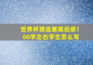 世界杯预选赛观后感100字左右学生怎么写