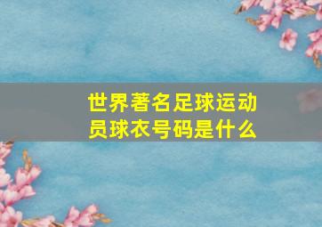 世界著名足球运动员球衣号码是什么