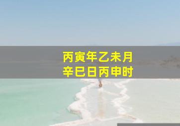 丙寅年乙未月辛巳日丙申时