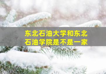 东北石油大学和东北石油学院是不是一家