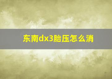 东南dx3胎压怎么消