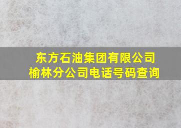 东方石油集团有限公司榆林分公司电话号码查询