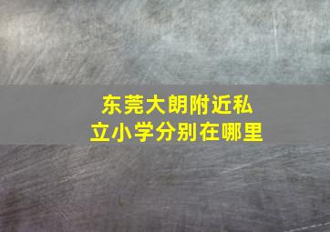 东莞大朗附近私立小学分别在哪里