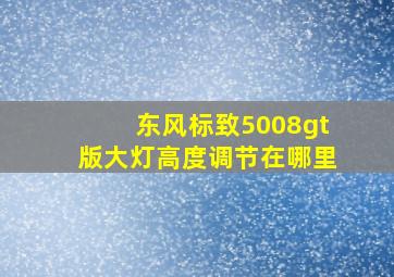 东风标致5008gt版大灯高度调节在哪里