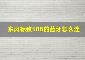 东风标致508的蓝牙怎么连