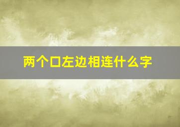 两个口左边相连什么字