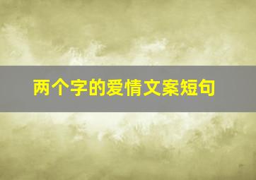 两个字的爱情文案短句