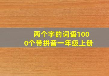 两个字的词语1000个带拼音一年级上册