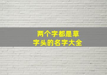 两个字都是草字头的名字大全