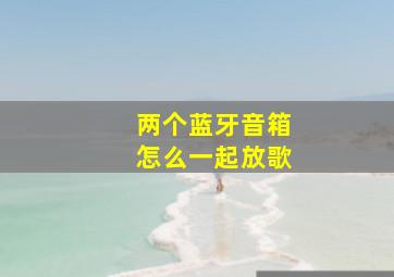 两个蓝牙音箱怎么一起放歌