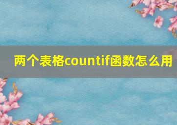 两个表格countif函数怎么用