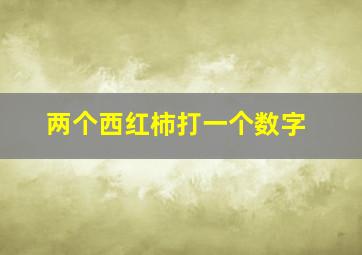 两个西红柿打一个数字