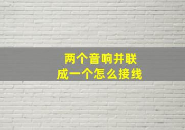 两个音响并联成一个怎么接线