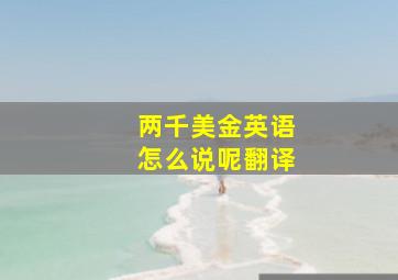 两千美金英语怎么说呢翻译