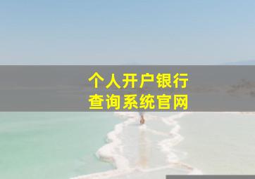 个人开户银行查询系统官网