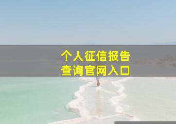 个人征信报告查询官网入口