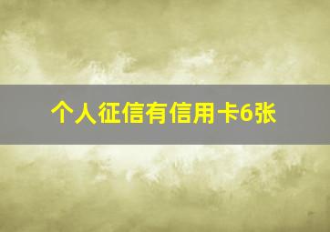 个人征信有信用卡6张