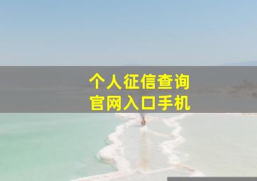 个人征信查询官网入口手机