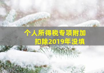 个人所得税专项附加扣除2019年没填