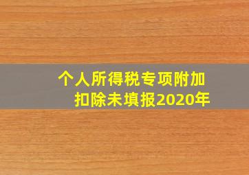 个人所得税专项附加扣除未填报2020年